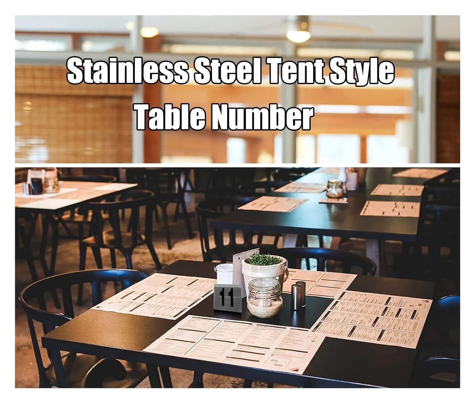 números de mesa, 1-50/1-100 Letreros de números mesa restaurante doble cara - Fuente en negrita fácil leer for una identificación Tarjetas numéricas/1 a 100(1 to 100)