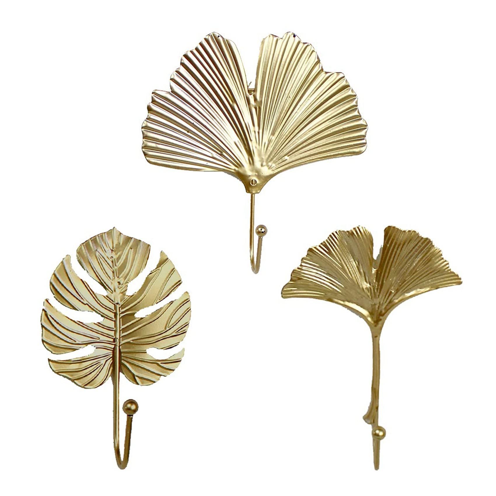 CTRLZS Vintage Coat Hooks Wall Hooks Decorative Hooks Leaf Shape Metal Towel Hooks Hanger Wall Mounted Multi-Purpose Hooks B