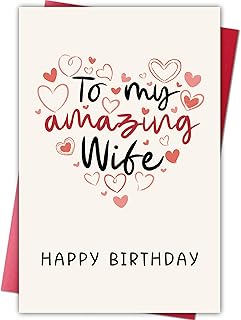 Romantic birthday greeting card for a wife