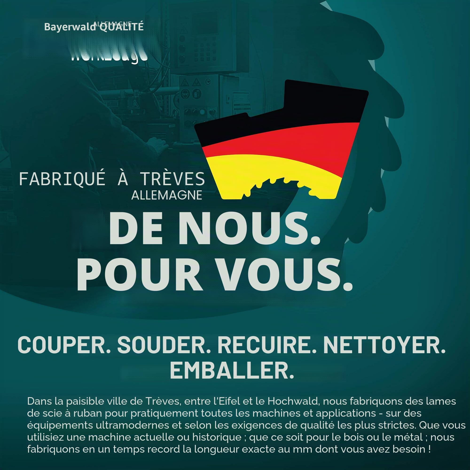 Lame de scie à ruban Bayerwald Flexback - 2180 x 10 x 0.65 x 8 / Bois, métaux non ferreux, plastique PVC, tôles fines/bande de scie adaptée à
