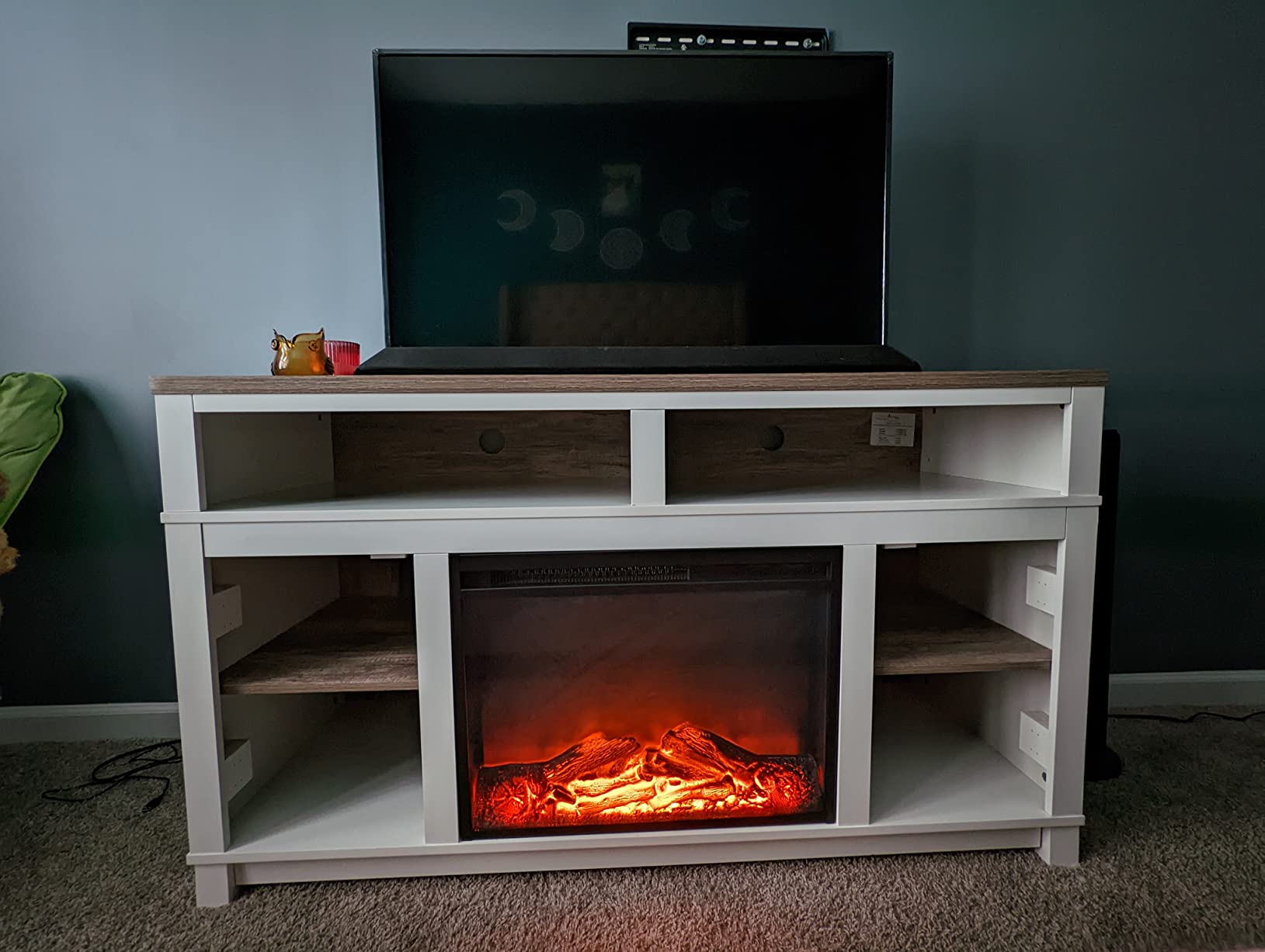 29/mo Finance Ameriwood Home Carver Electric Fireplace TV Stand for