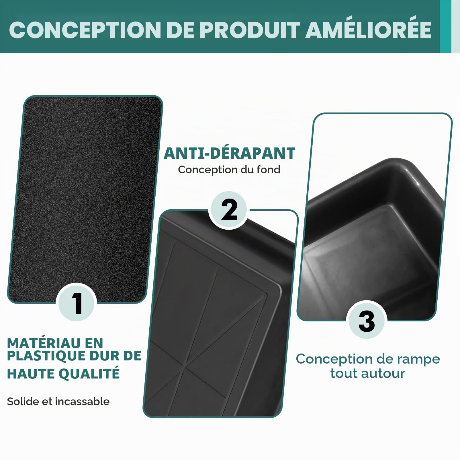 Extra grande bac de récupération d'huile pour voiture, 90 x 60 x 4 cm, bac de récupération d'huile pour sous la voiture, bac de récupération, bac de récupération d'huile, grands réservoirs de