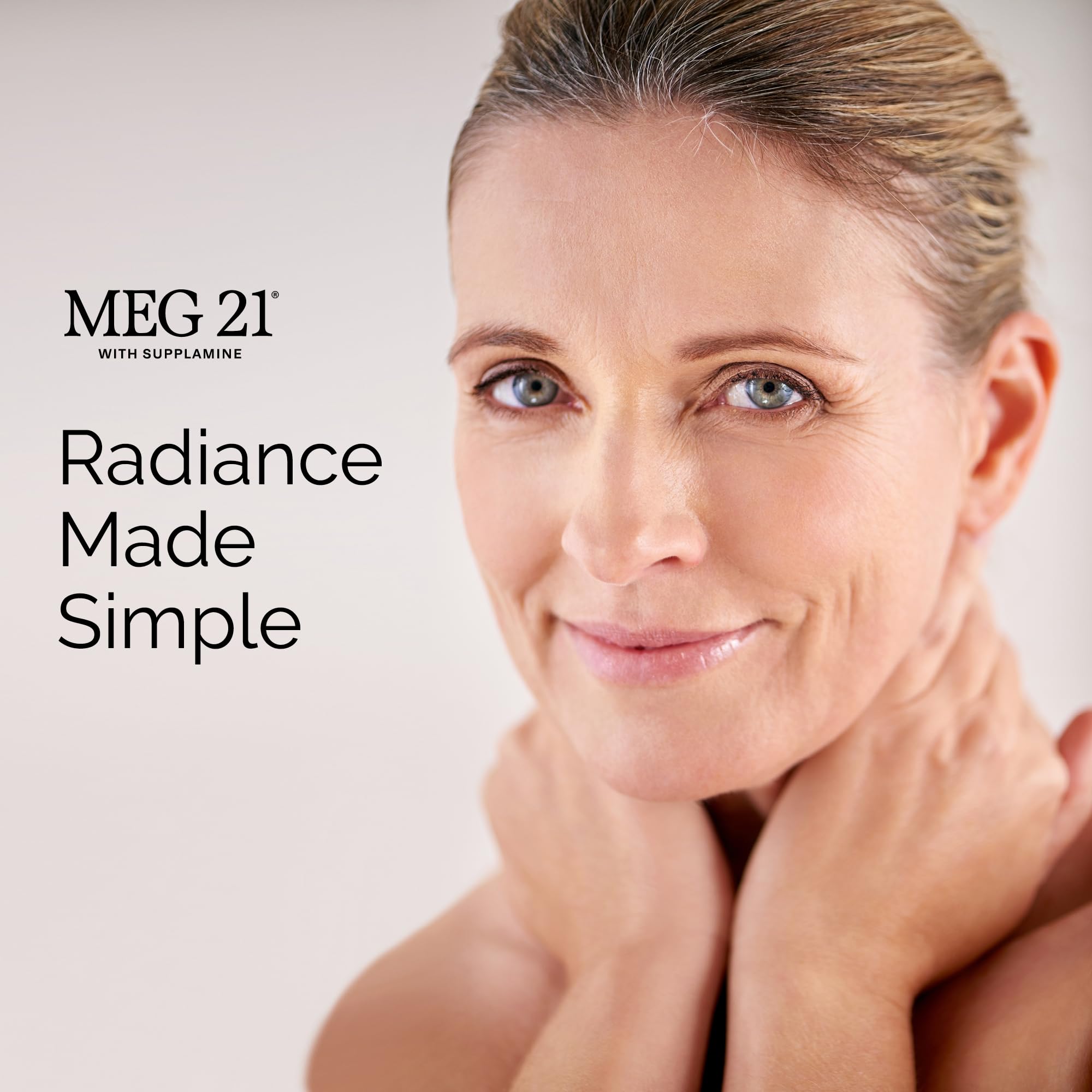 MEG 21 Smooth Radiance Moisturizer Face Cream – Anti-Aging Face Cream for Wrinkles & Skin Care with Patented SUPPLAMINE – Day/Night Facial Moisturizer for Women & Men, Helps Reduce Fine Lines (1.7 oz)