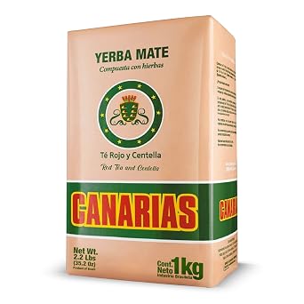 Yerba Mate Canarias Red Tea & Centella Loose Leaf Yerba Mate with Pu-erh Red Tea & Gotu Kola | Herbal Mate Blend | 1kg 2.2 lb