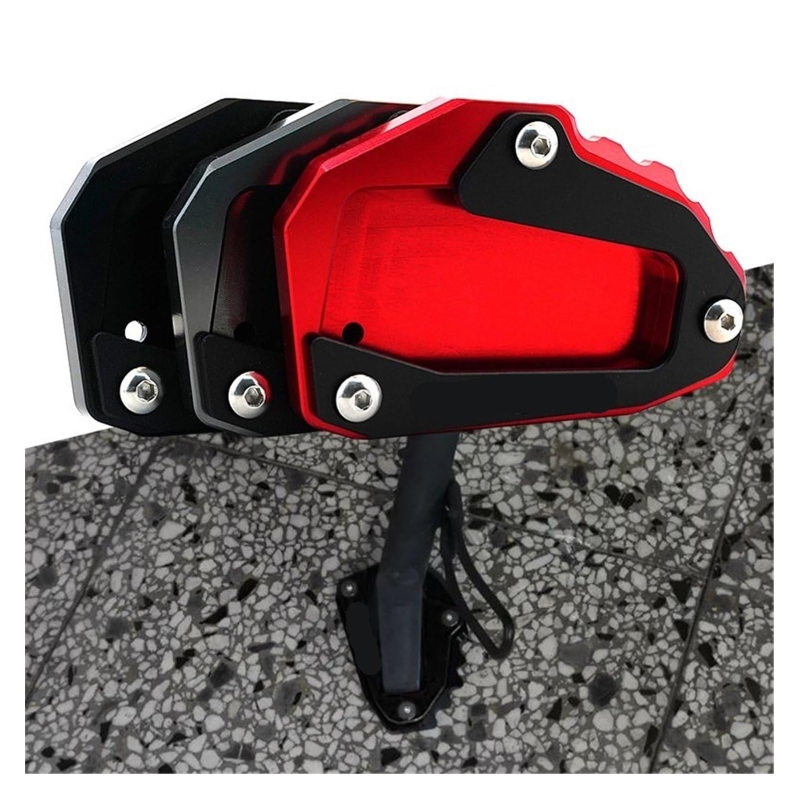 Motorrad Seitenständer Motorrad Kickstand Fuß Seitenständer Verlängerung Pad Stützplatte Für D&UCATI Für Dia&vel 1260S 2019 2020 2021 2022 2023 Ständerpolster(3,B)