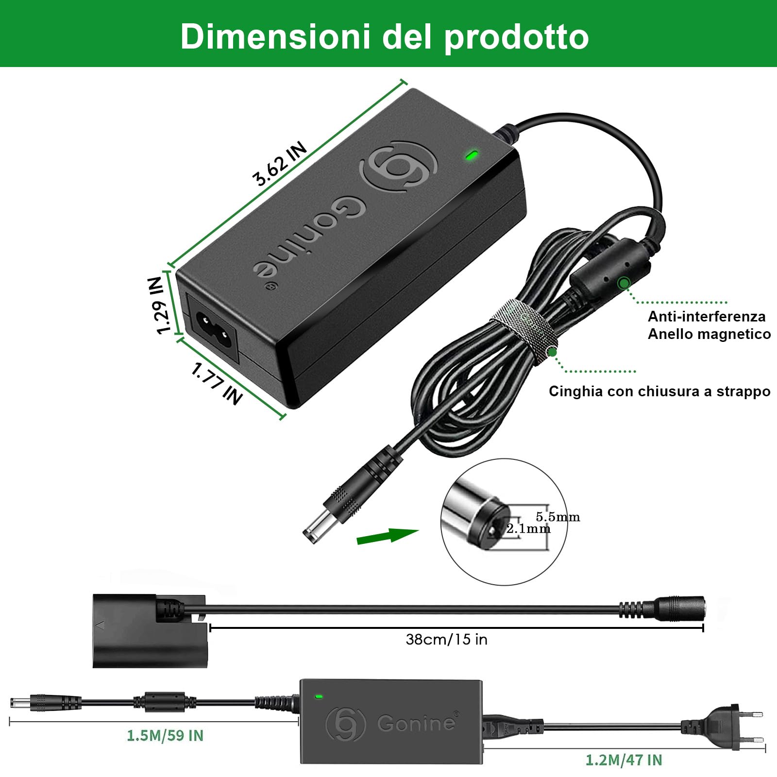 ACK-E6 - Caricabatterie di ricambio per fotocamera DSLR Canon EOS 70D 7D, EOS 60D 6D, EOS 5D Mark II, EOS 5DS, EOS 5DS-R con chip intelligente completamente decodificato