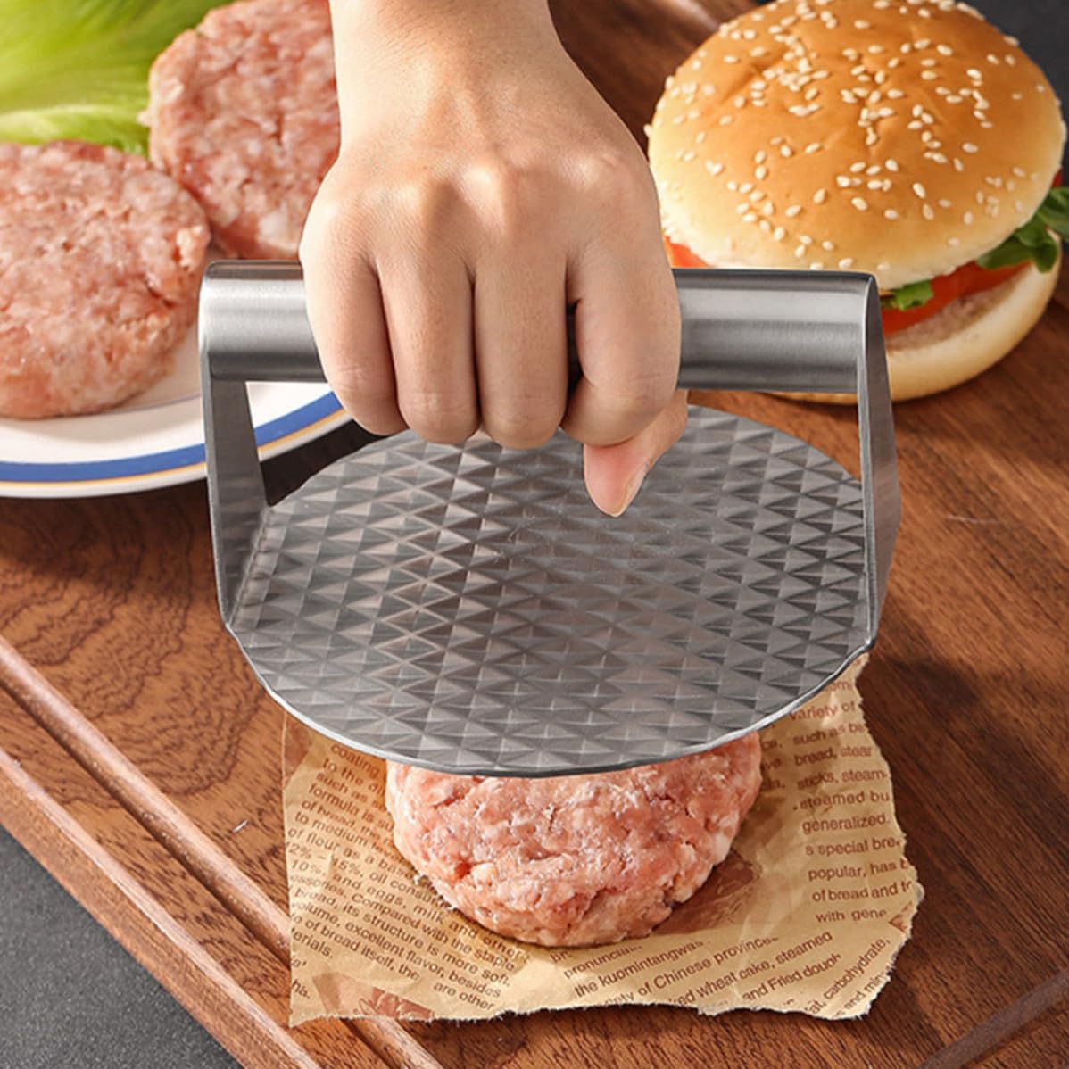 Set de Herramientas de Parrilla de Acero Inoxidable para Hamburguesas
