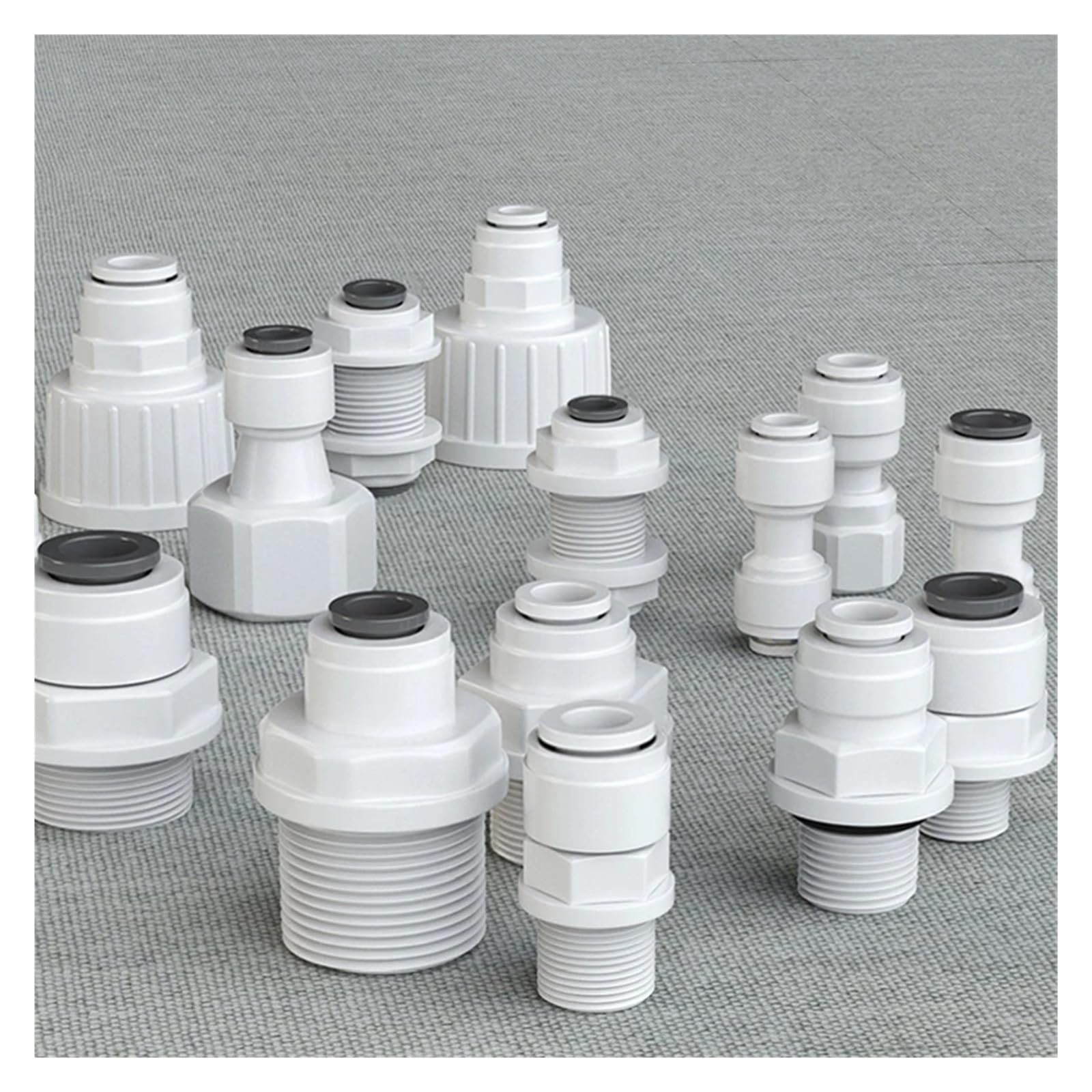 Accesorio de agua recto y rápido, manguera de 1/4", conector de acoplamiento con rosca macho-hembra de 3/8", filtro de agua, piezas de ósmosis inversa(JSQMK006,50 pcs)