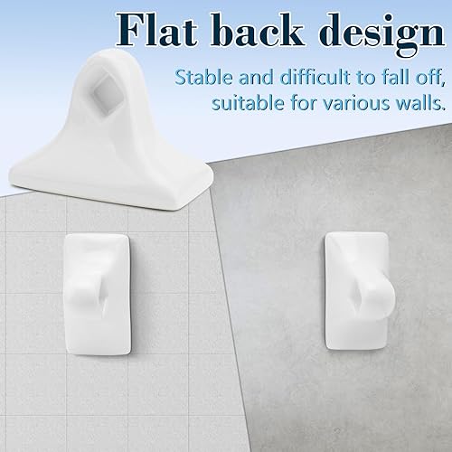 Miniatura 4 de Toallero de cerámica blanca para barra de toallero, soportes para poste de porcelana, juego de azulejos de porcelana, accesorio de baño esmaltado