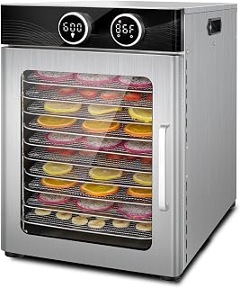 Empculd 10-Tray Stainless Steel Food Dehydrator, 800W 194°F Digital Timer, Low Noise for Jerky, Fruit, Herbs & Dog Treats