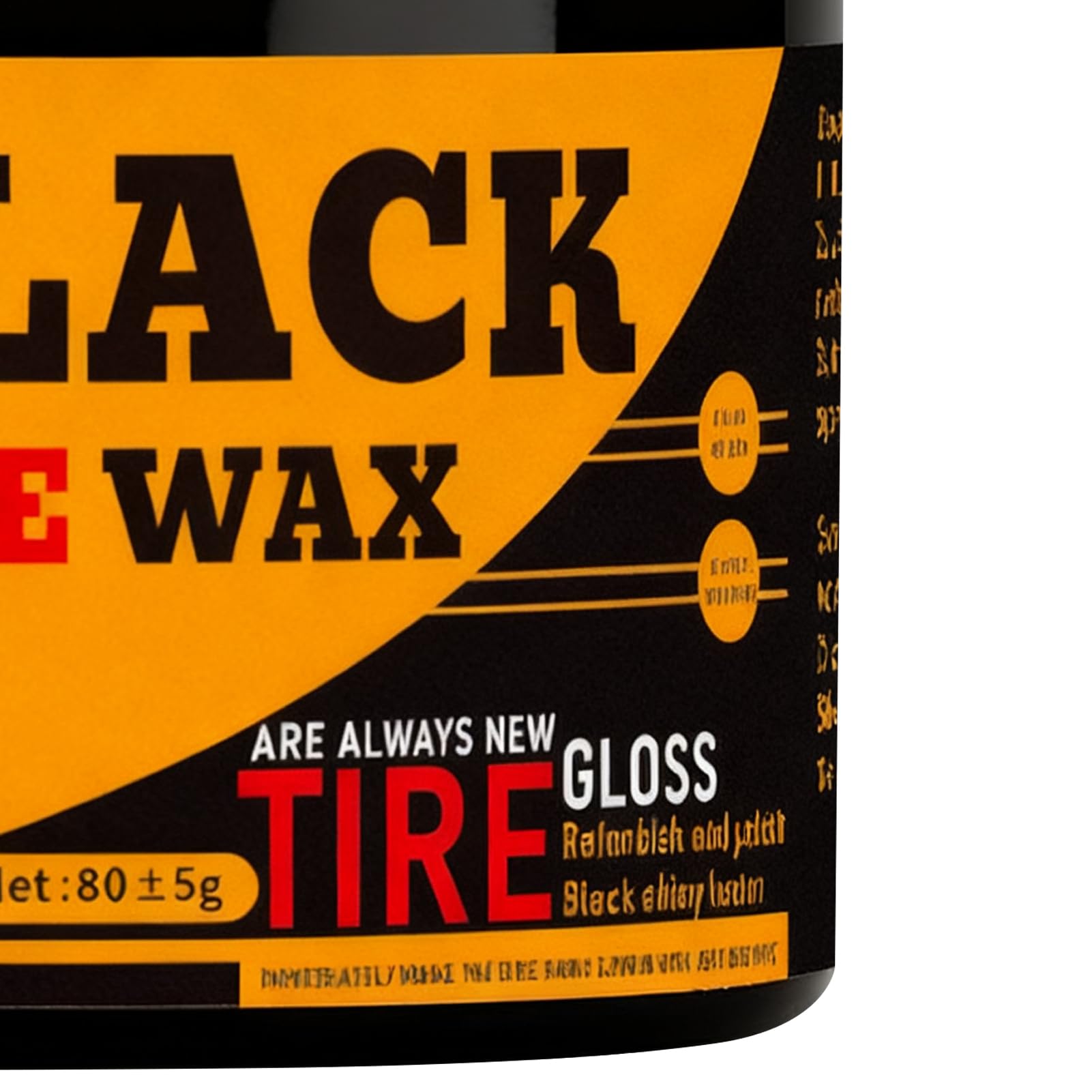 Générique Car Tire Care Wax - Tire Shine | Tires Retreading Black Wax | 80g Restorer Detailer Paste | Tyre Shine for Cars for Auto Truck Motorcycle Boat Automotive RV Detailing Rim