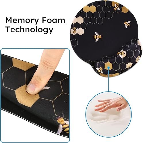 Miniatura 8 de iCasso Alfombrilla de escritorio, juego de soporte de muñeca para videojuegos, 4 en 1 XXL, alfombrilla grande para mouse + reposamuñecas para