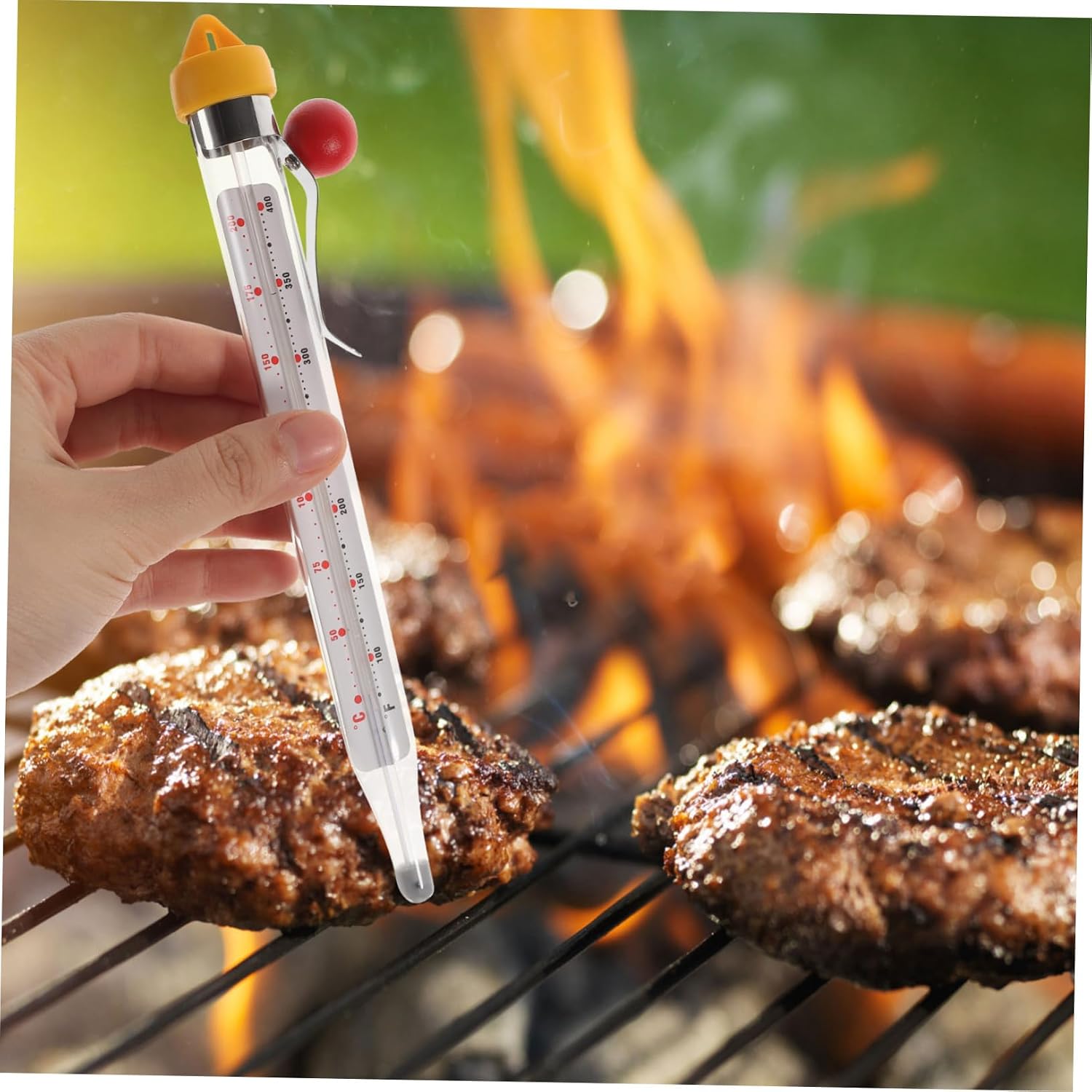 Mikinona Food Thermometer for Candy Making Deep Frying Baking High Precision Kitchen Thermometer with Clip for Easy Use for Syrups and Beverages