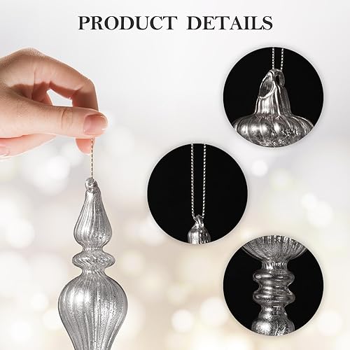 Miniatura 133 de DN DECONATION Deep Red Glass Christmas Ornaments, Set of 9, 3.15' Hanging Christmas Baubles for Xmas Tree Decoration, Wedding Party Gift