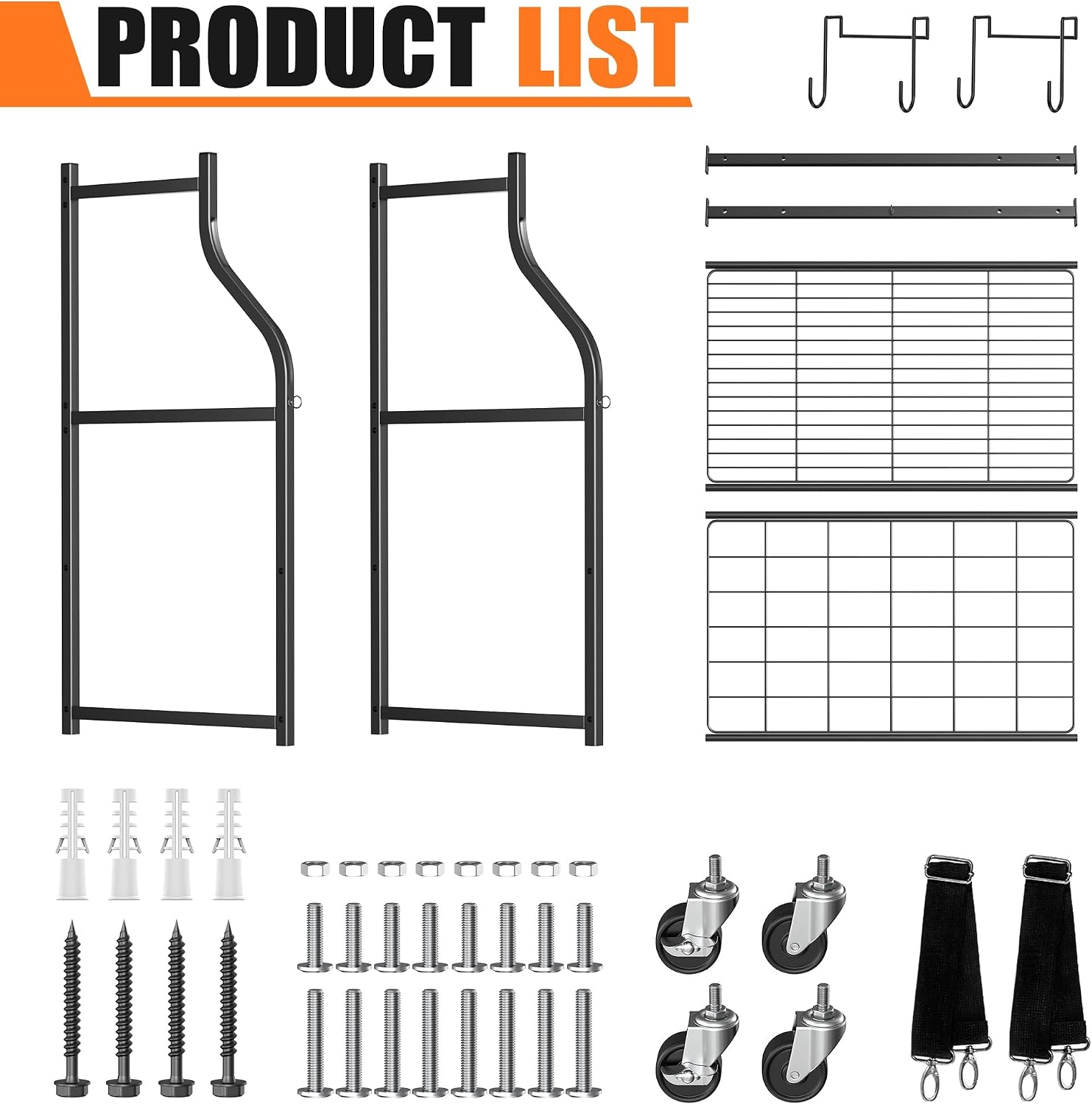 TORACK Golf Bag Storage for Garage, Rolling Golf Bag Stand, Golf Equipment & Accessories Storage Rack with Shelves