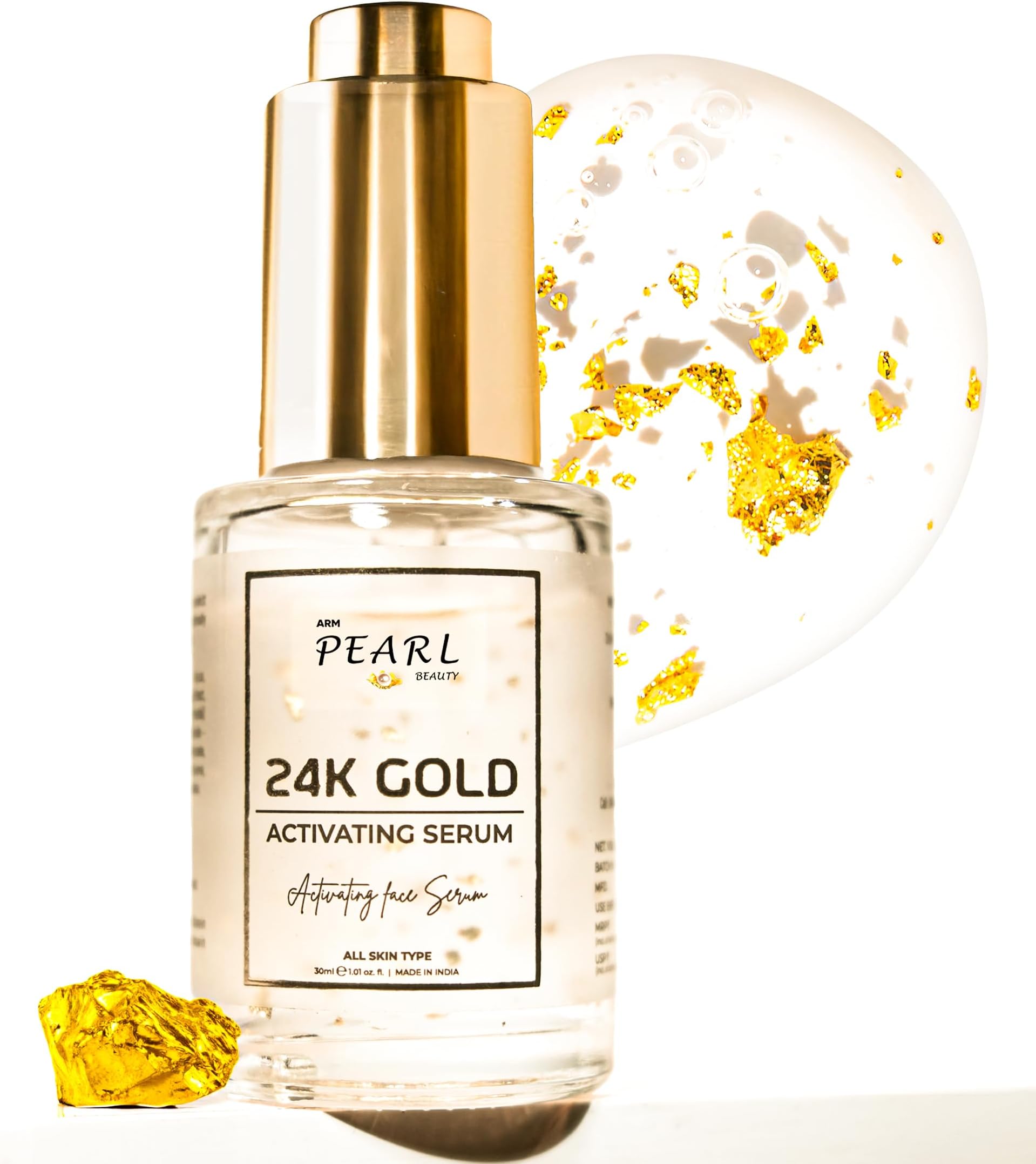 24K Gold Radiance Face Serum 30ml Skin Brightening,Hydrating & Collagen Boosting with Niacinamide,Hyaluronic Acid & Witch Hazel Reduces Wrinkles & Fine Lines, For All Skin Types