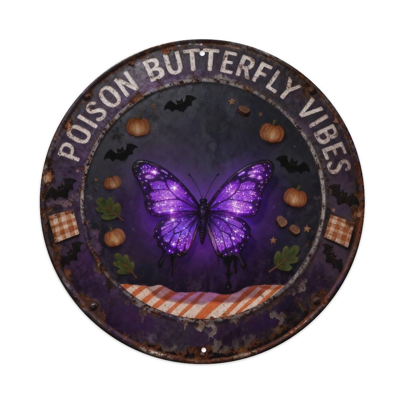 Poison Butterfly Vibes Metal Tin Sign Plaque