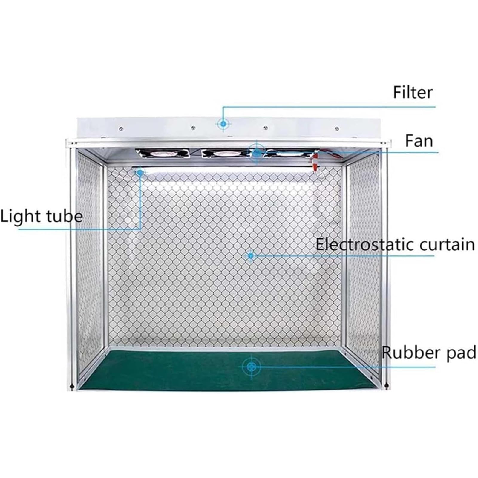 Vertikale Laminar Flow Haube mit HEPA-Filter, Air Flow Clean Bench, Lichtschlauch und Dreifachgebläse für sichere und gesunde Luft im Telefon LCD Reparatur