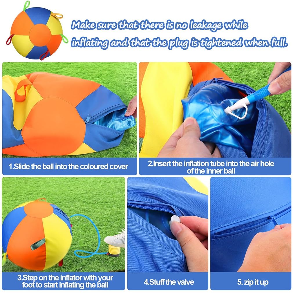 Pelota de pastoreo con pestañas para perros, caballo, pastor australiano, resistente, inflable, Big Collie, fútbol para mascotas con correas para razas pequeñas, medianas y grandes, juguetes de
