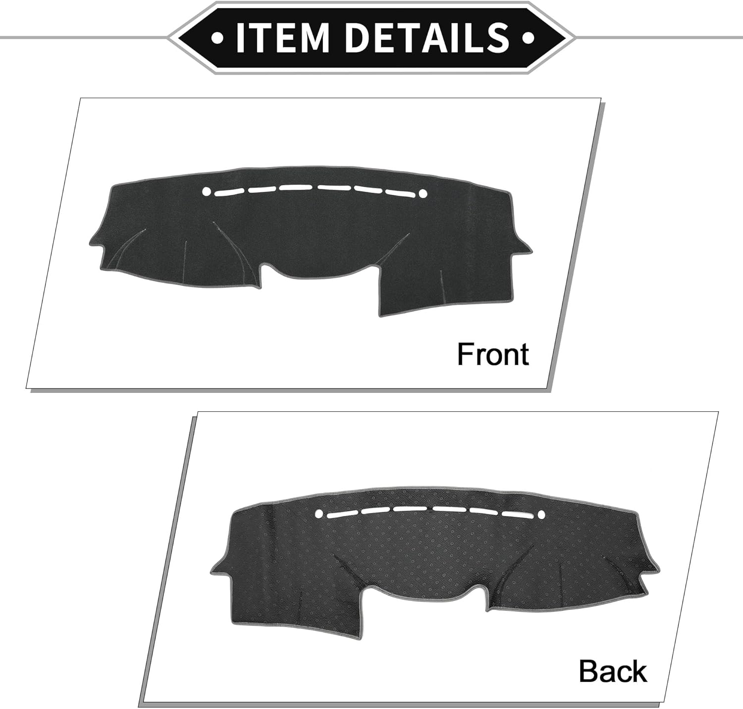 Dash Cover Compatible for Hyundai Veracruz 2007-2012, Non-Slip Polyester Silicone Gray Front Dashboard Cover Pad Carpet