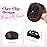 REECHO 2 PCS Mini Claw Clip in Messy & Cat Ears Hair Bun Extensions HB001 Wig Accessory Updo Hairpieces for Women Girls (Pack of 2-3 Straight, Cool Dark Brown)