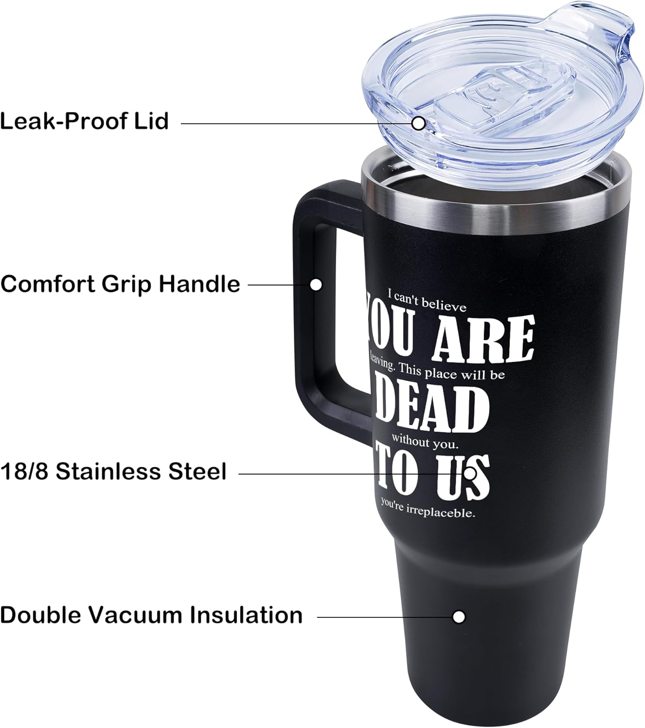 Going Away Gifts for Coworkers Women Men, You Are Dead To Us 40oz Tumbler with Handle and Straw, Coworker Leaving, Farewell Gift - New Job, Goodbye, Good Luck Gifts - Image 4