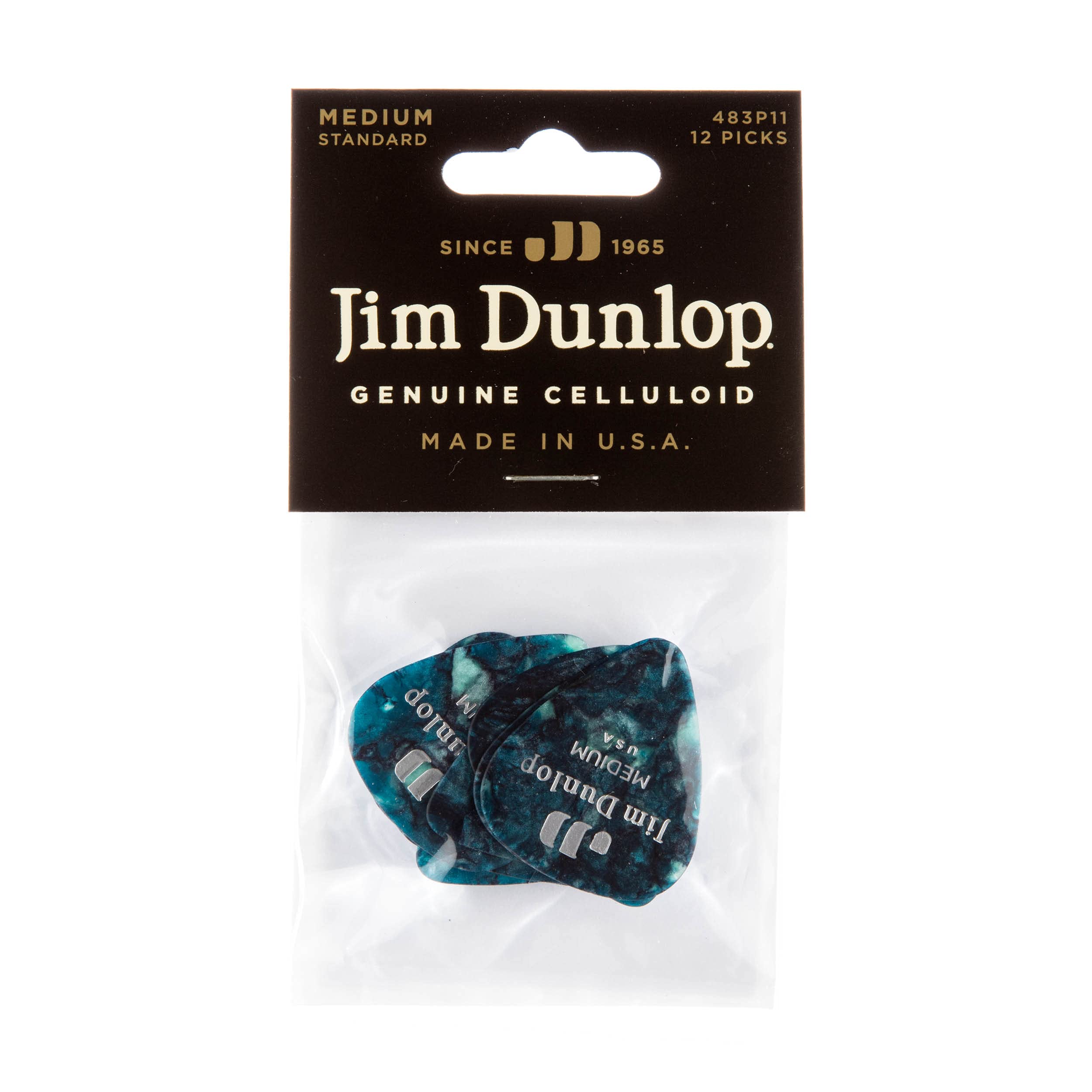 Jim Dunlop 483P11MD Guitar Pick Player Pack - Plectrum for Electric Guitar Turquoise Pearl (Pack of 12), Turquoise Pearloid, Med - Image 4