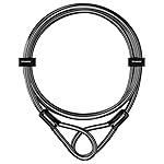 Titanker Bike Lock Cable,12mm Thick Security Cable with Loops Heavy Duty Steel Cable Vinyl Coated Bike Cable Lock Security Chain (4ft, 7ft, 15ft, 30ft)