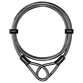 Titanker Bike Lock Cable,12mm Thick Security Cable with Loops Heavy Duty Steel Cable Vinyl Coated Bike Cable Lock Security Chain (4ft, 7ft, 15ft, 30ft)