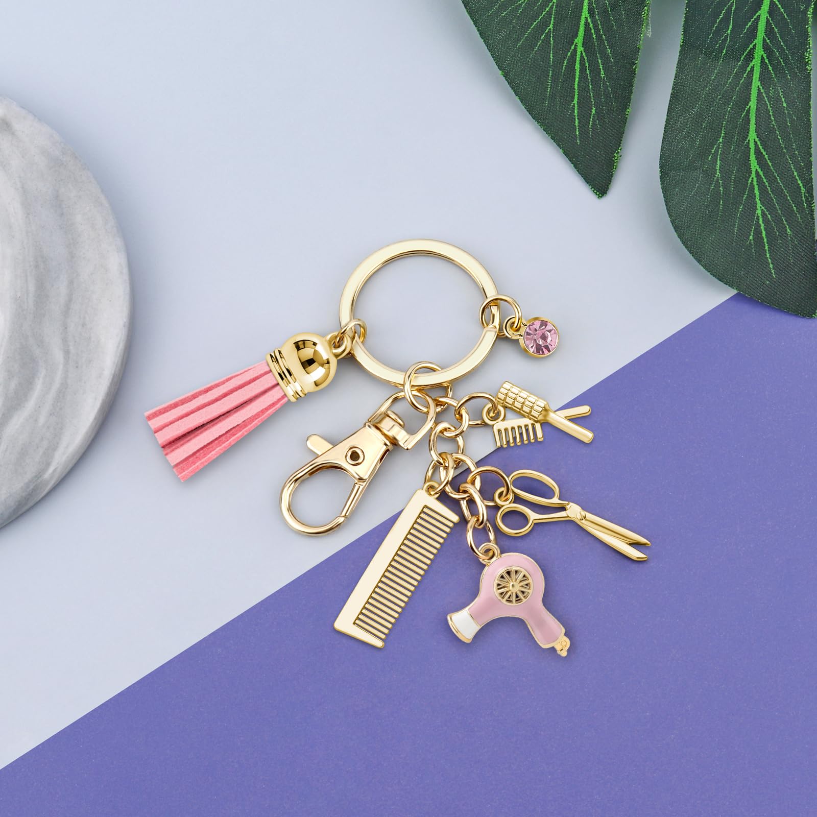 Hair Stylist Gifts Comb Scissors Charm Keychain Cosmetology Hairstylist Gifts Hairdresser Keychain for Women Barber Gift Cosmetology Graduation Gift Christmas Birthday Presents for Hair Dresser