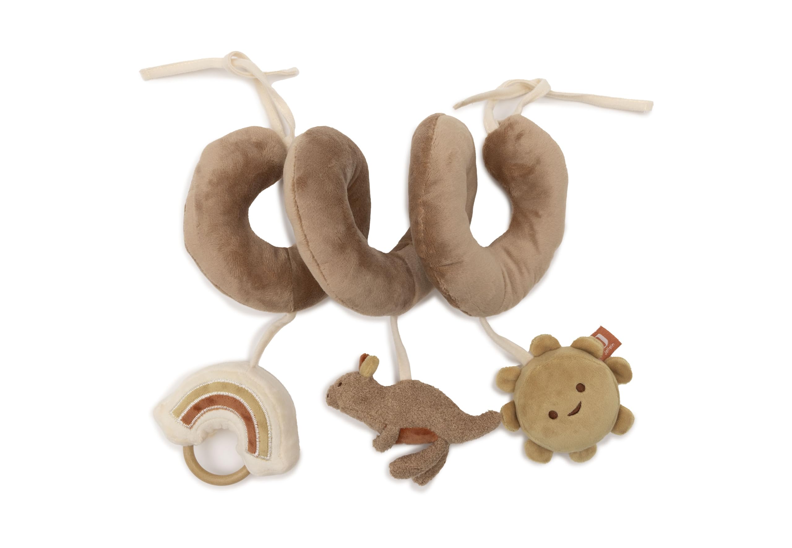 Jollein Spirale d’activités bébé - Kangaroots - jouet bébé pour cosy et parc - avec boucles de fixation - stimule les sens et la motricité - jouet sensoriel bébé