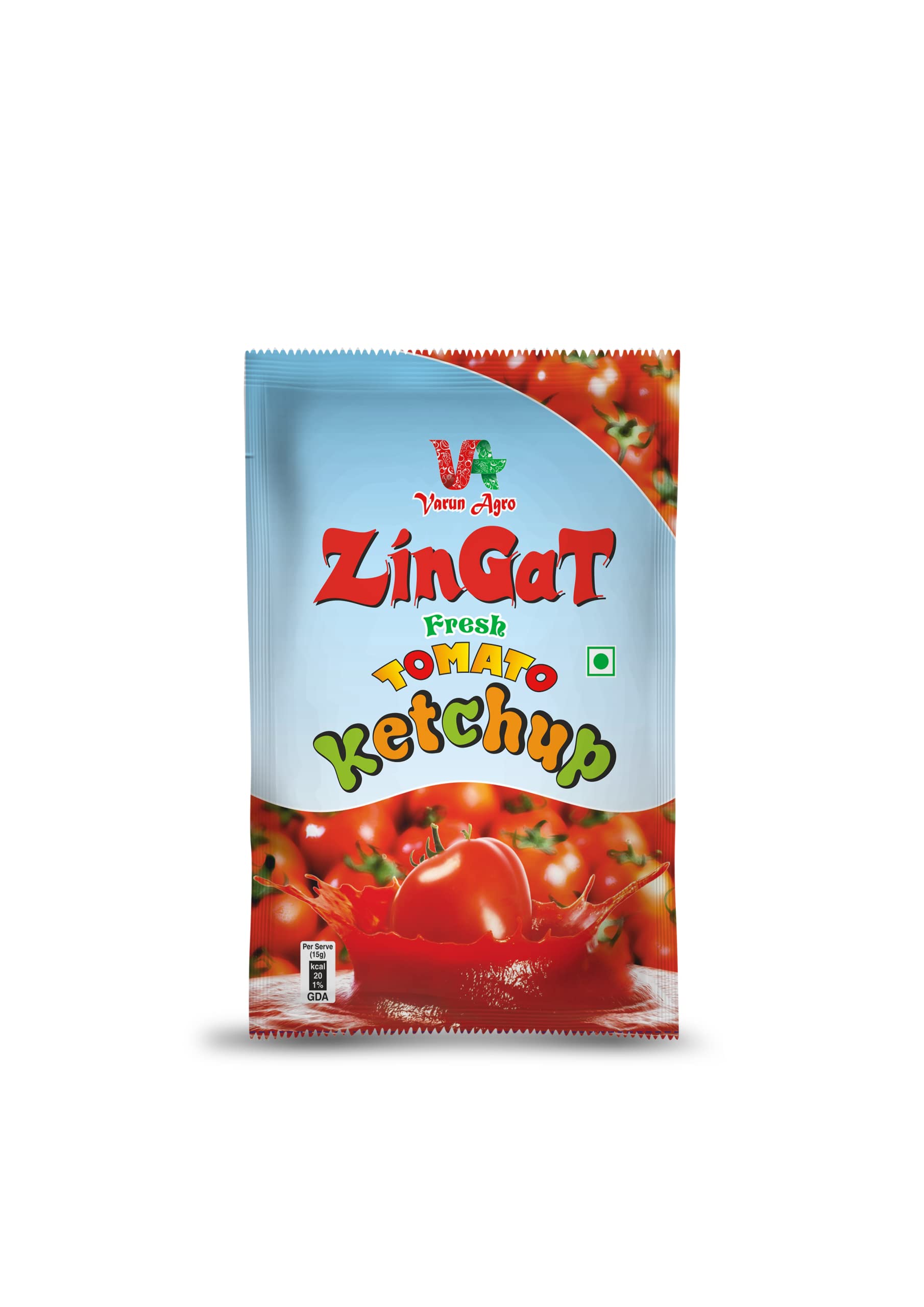 Zingat Tomato Ketchup Sachet 100g Made with Fresh Tomatos (Pack of 100) 100gm