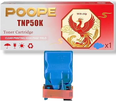 TNP50K TNP50C TNP50M TNP50Y Toner Cartridge Compatible for Konica Minolta bizhub C3100P Printers, Replacement A0X5134 TNP-50K A0X5434 TNP-50C A0X5334 A0X5234 TNP-50Y 1 Pack Cyan