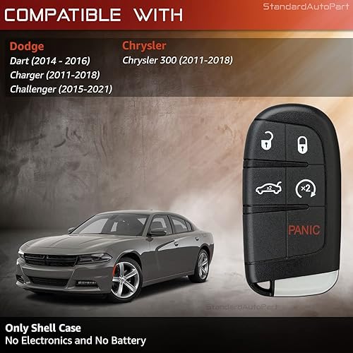 Miniatura 9 de StandardAutoPart Funda de repuesto para llavero inteligente de entrada sin llave para Journey Durango Compass M3N40821302 68066350AB M3N-40821302