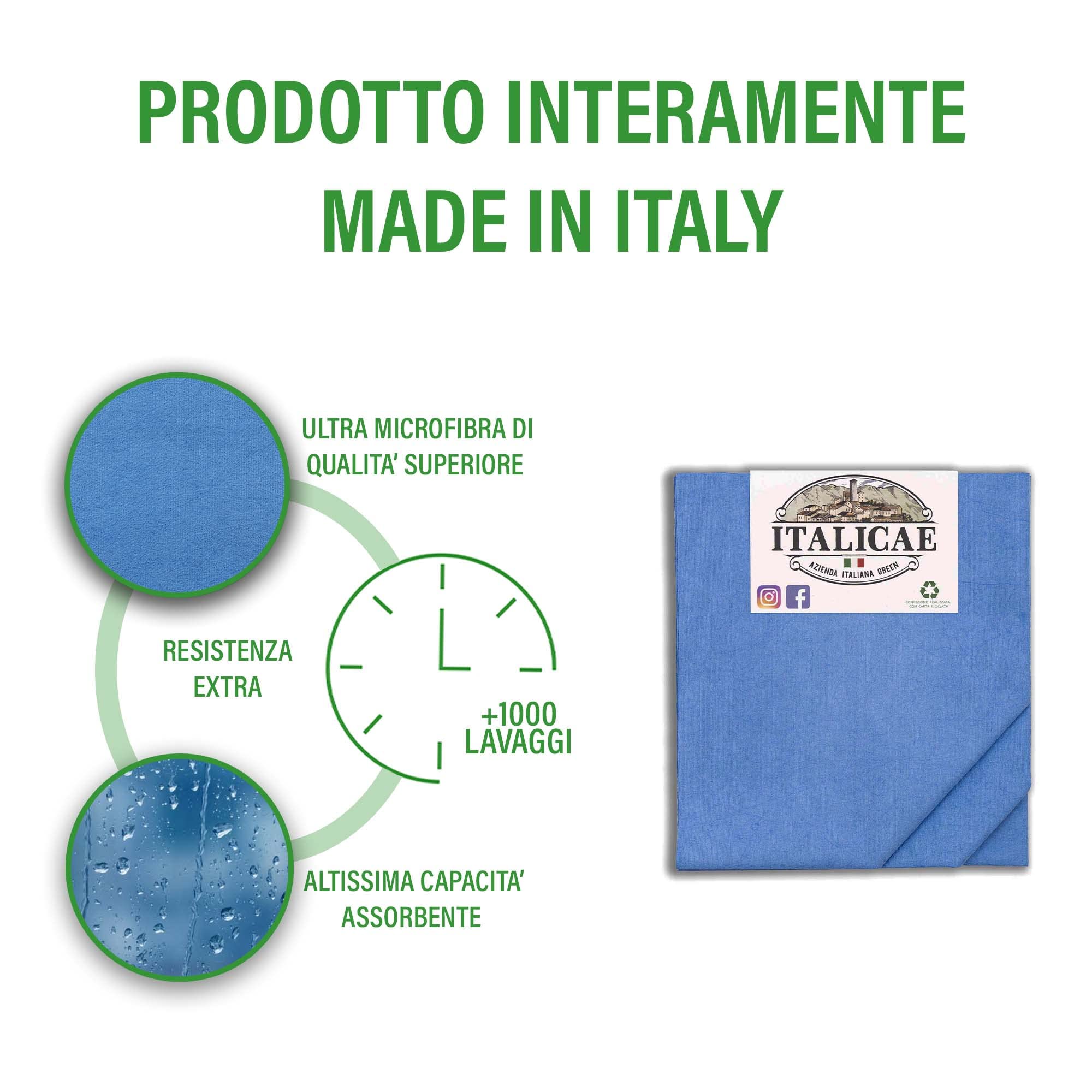 Set Da 10 Panni In Microfibra Blu Navy 20x20 Cm – Ultra Assorbenti, Senza Pelucchi, Ideali Per Pulire Vetri, Schermi, Auto E Superfici Delicate