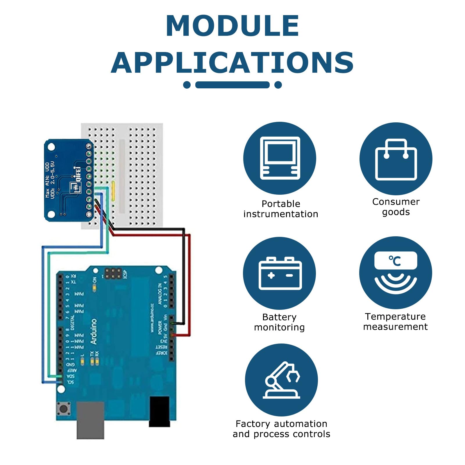 5 pezzi ADC a 16 bit a 4 canali per convertitore analogico-digitale Modulo scheda di sviluppo compatibile con Ard-uino compatibile Modulo scheda di sviluppo Convertitore analogico-digitale
