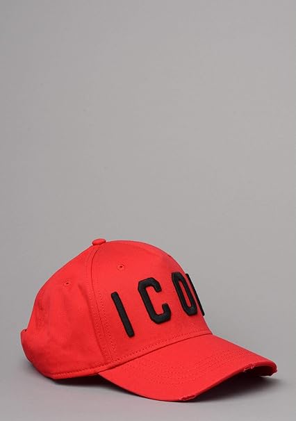 black and red icon cap