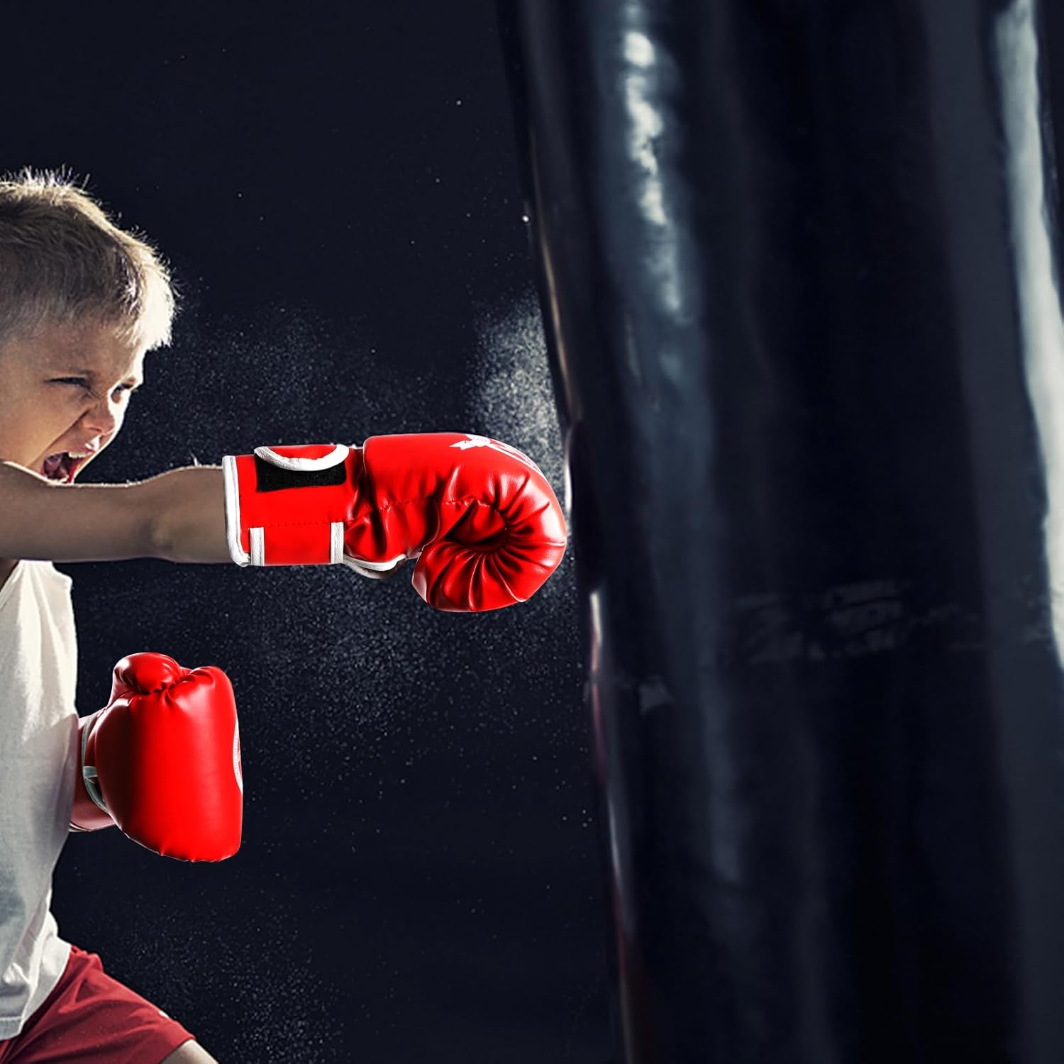 3-in-1 Boxing Equipment Punching Gloves Mitts Kick Pack Set for Kids Karate Mitts Pad for Beginners Arm Pad for Children Boxing Gloves for Muay Thai, Taekwondo, MMA Training, Gift for Kids Toddlers