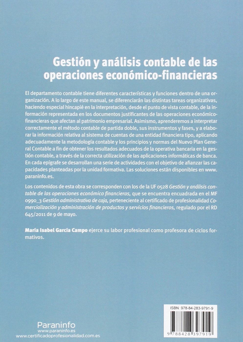 Gestión y análisis contable de las operaciones económico-financieras (Administración y Gestión)