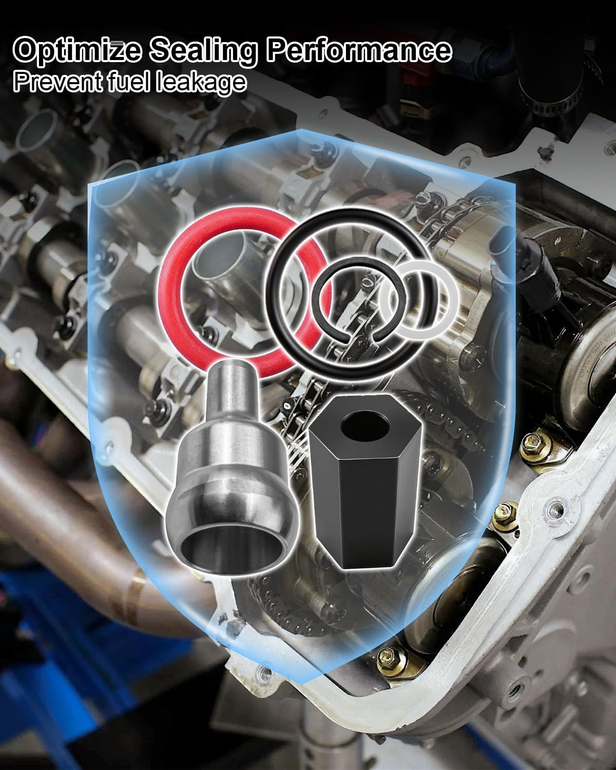 Oil Rail Seal Repair Kit Fit for Ford 6.0L Powerstroke 2003-2010 with Sealing Gaskets Sealing Rings Guide Sleeves Screws Tools Etc