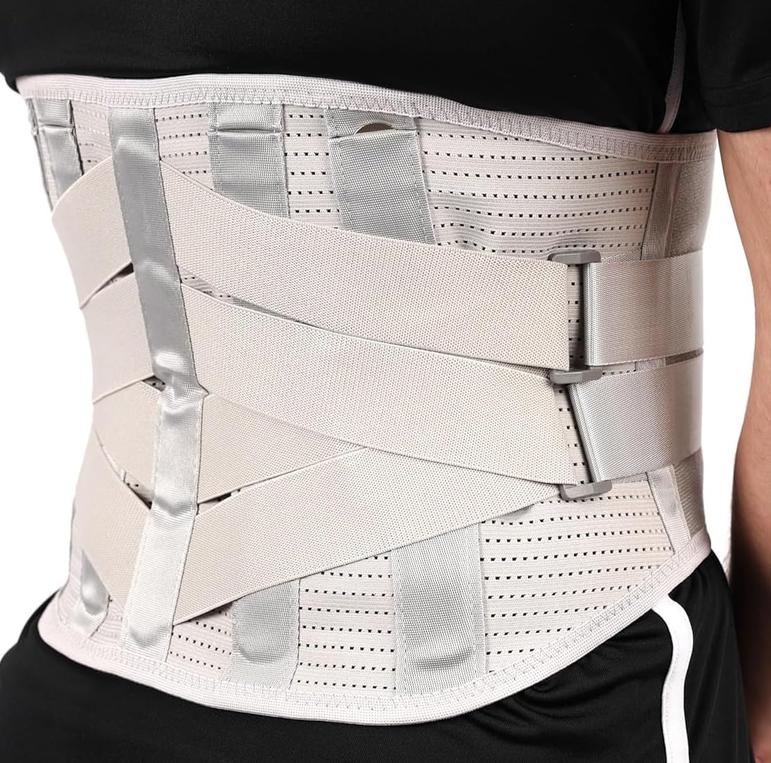 Rückenbandage, professionelle Hilfe bei Rückenschmerzen, Rückengurt mit Stützstreben zur Vermeidung/Linderung von Schmerzen, Ischias
