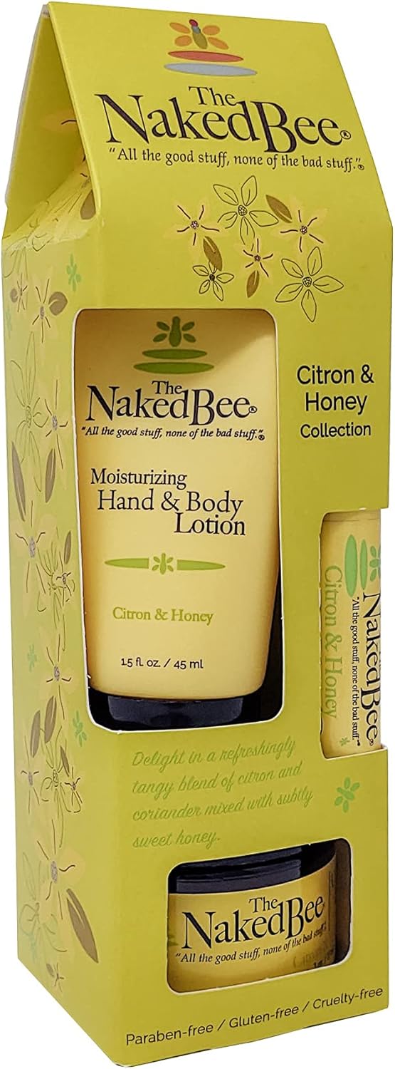 The Naked Bee Citron & Honey Gift Collection. Body Butter, Body Lotion & Lip Balm Gift Set. Moisturising Body Care & Body Skin Care Collection. Moisturising Body Skincare Womens Gift Sets. The Naked Bee Citron & Honey Gift Collection. Body Butter, Body Lotion & Lip Balm Gift Set. Moisturising Body Care & Body Skin Care Collection. Moisturising Body Skincare Womens Gift Sets.