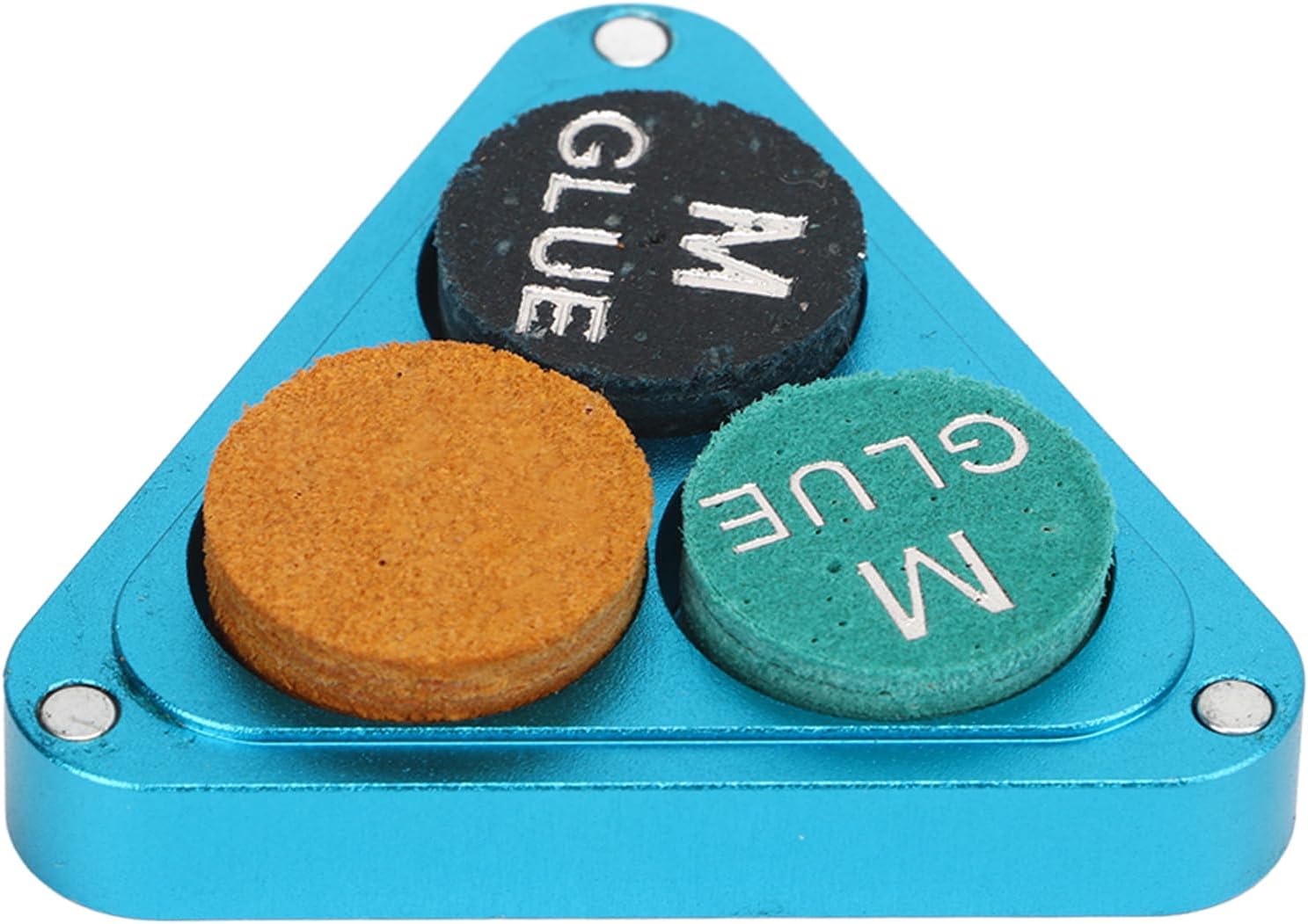 Billiard Pool Cue Tips Replacement Portable Storage Box Set Triangle Design 3pcs (Blue)