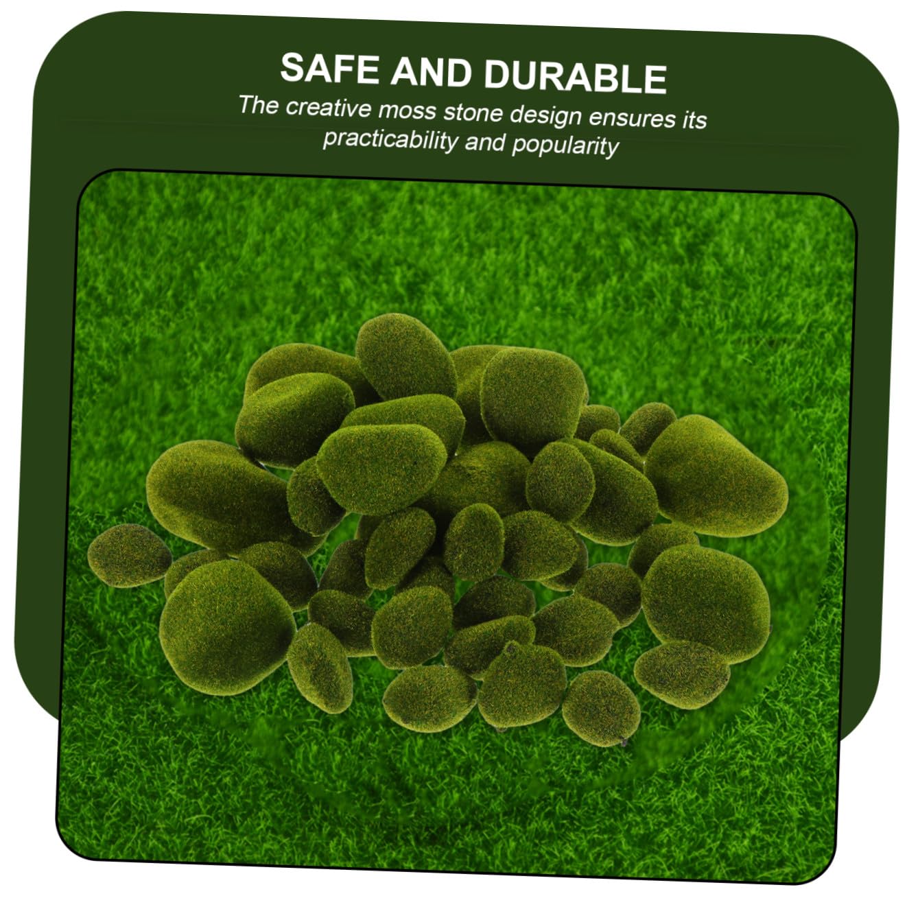 Cabilock 43 Piezas de Piedra Artificial Musgo, Adorno Decorativo de Espuma Verde para Pared de Fondo y Hogar, Estilo Creativo