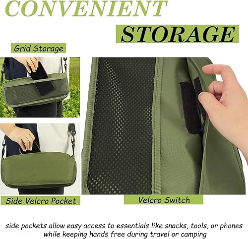 Miniatura 4 de Taburete de campamento, taburete plegable portátil, sillas de bolsillo para adultos con bolsa de transporte, mini silla plegable, carga de peso de