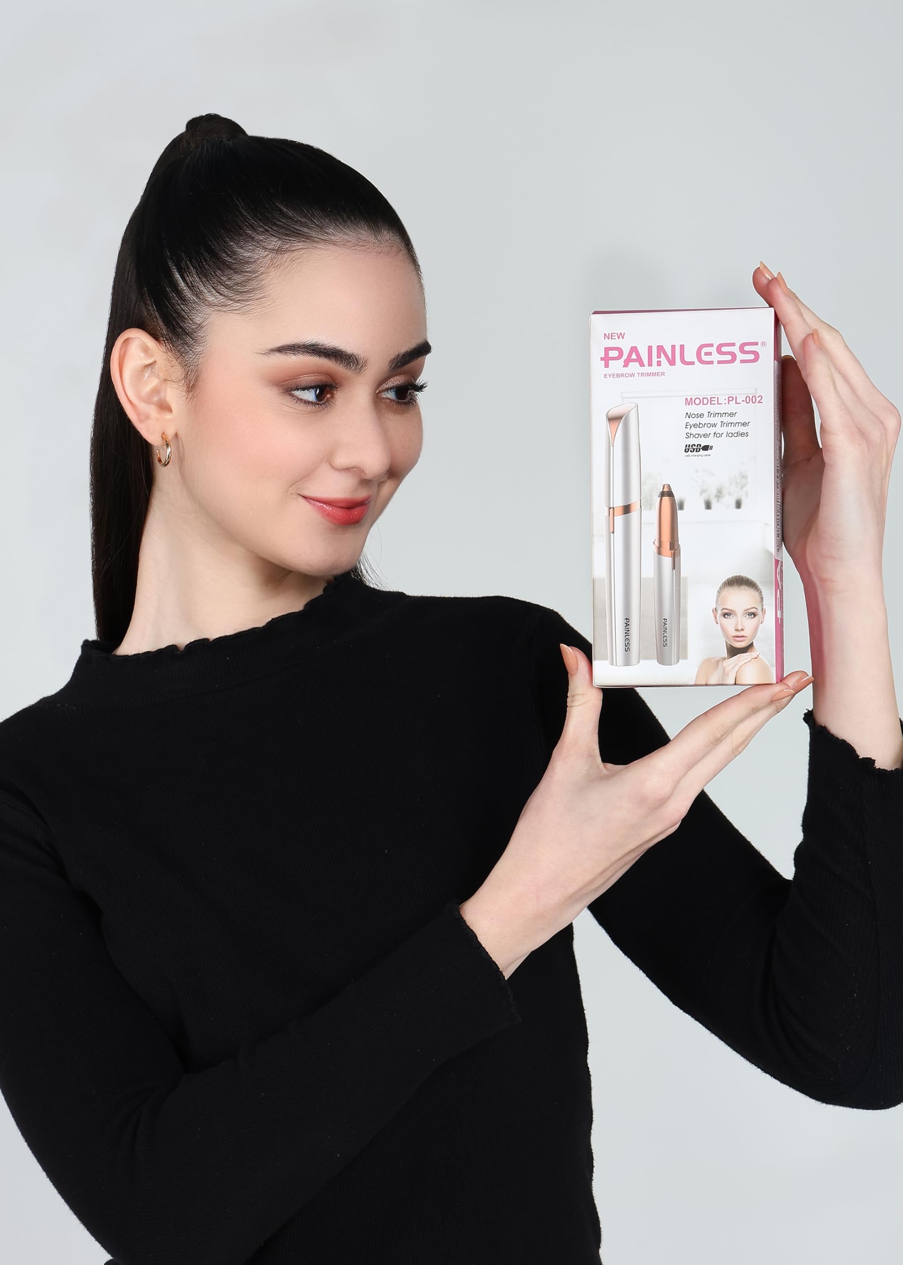 Brigin Painless Eyebrow Trimmer Women's Electric Eyebrow Razor: Epilator Eyebrow for Women Painless and Precision Eyebrow Trimmer for Woman, Grey 1