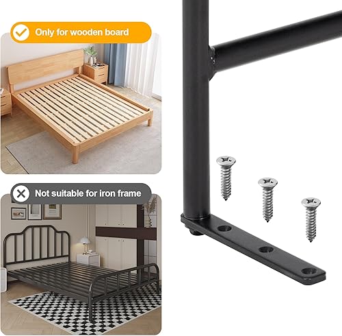 Miniatura 2 de Riel de cama atornillado para cama ajustable, apto solo para tabla de madera, 1 unidad, 22 pulgadas de altura