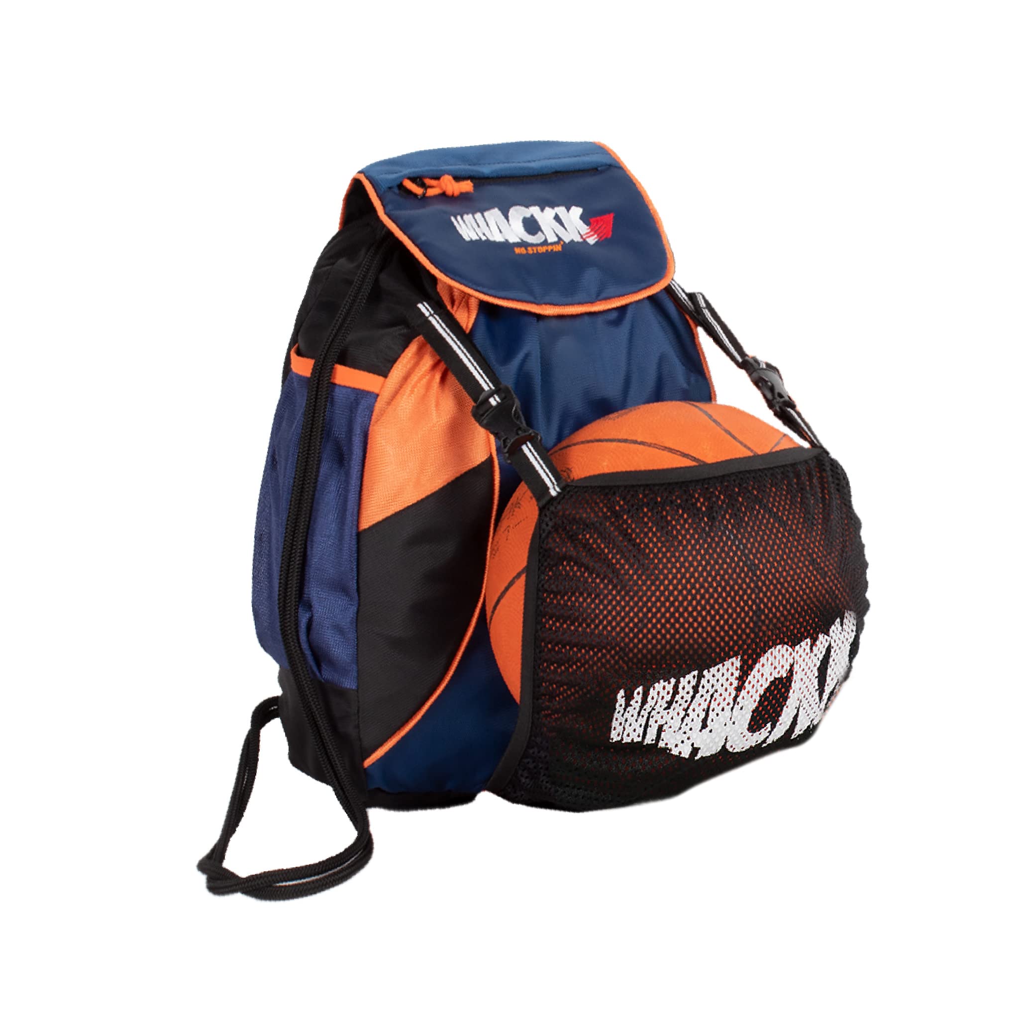 WHACKK Storm Soccer|Football Equipment Bags|Basketball Volleyball Throwball Drawstring Backpack Bags |Mobile Bottle Holder Pocket |Sports Men Boys Bag |Gym Bag |Kitbag Kit Bag (Navy Orange)-image-48