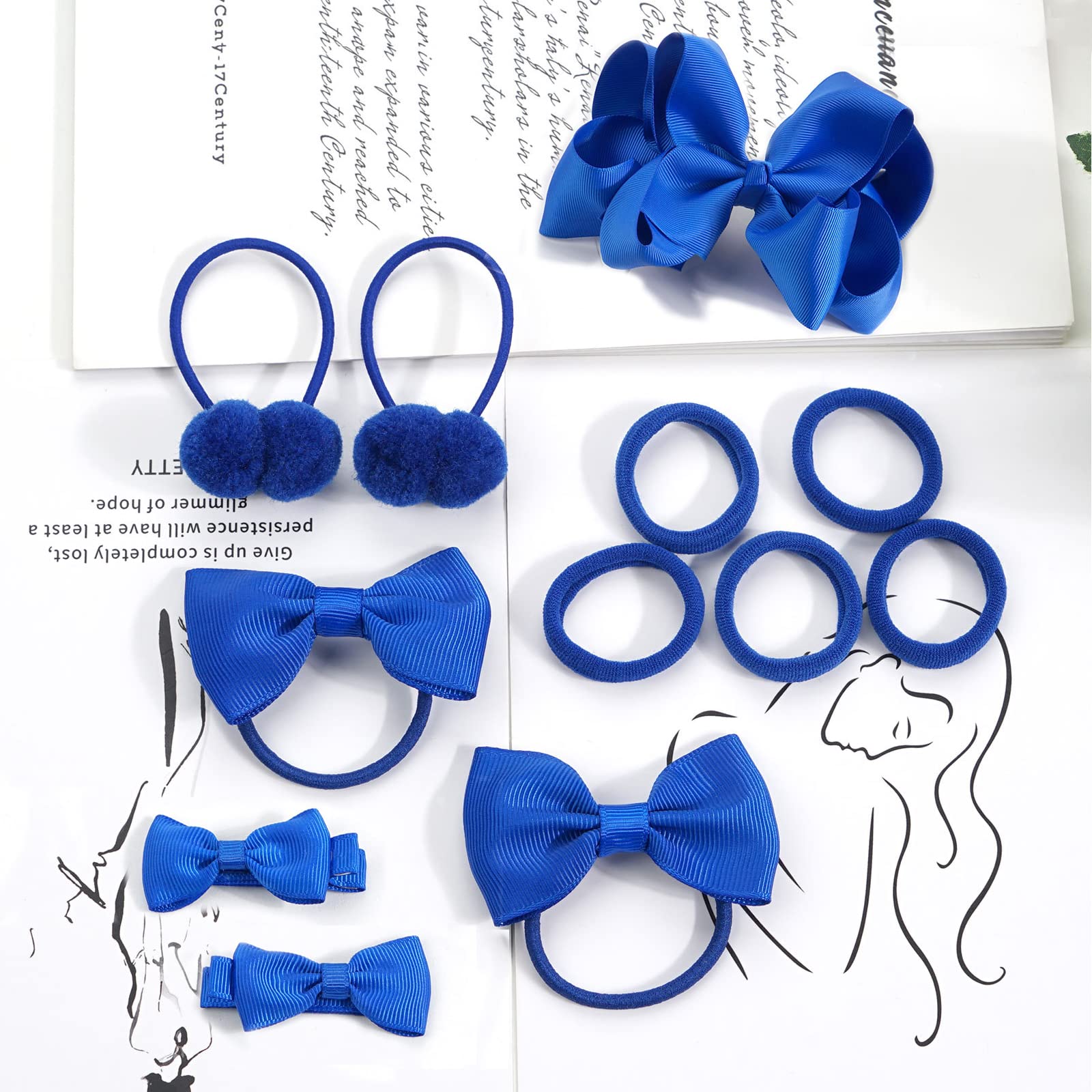 Accessori per capelli blu reale, accessori per capelli per la scuola