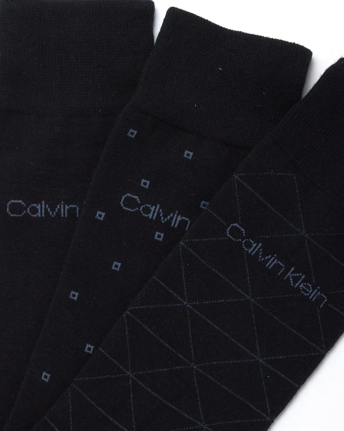 Calvin Klein Mens Dress Socks - 3 Pack Breathable Cotton Blend Patterned Crew Socks for Work, Business, and Formal Wear - Image 5